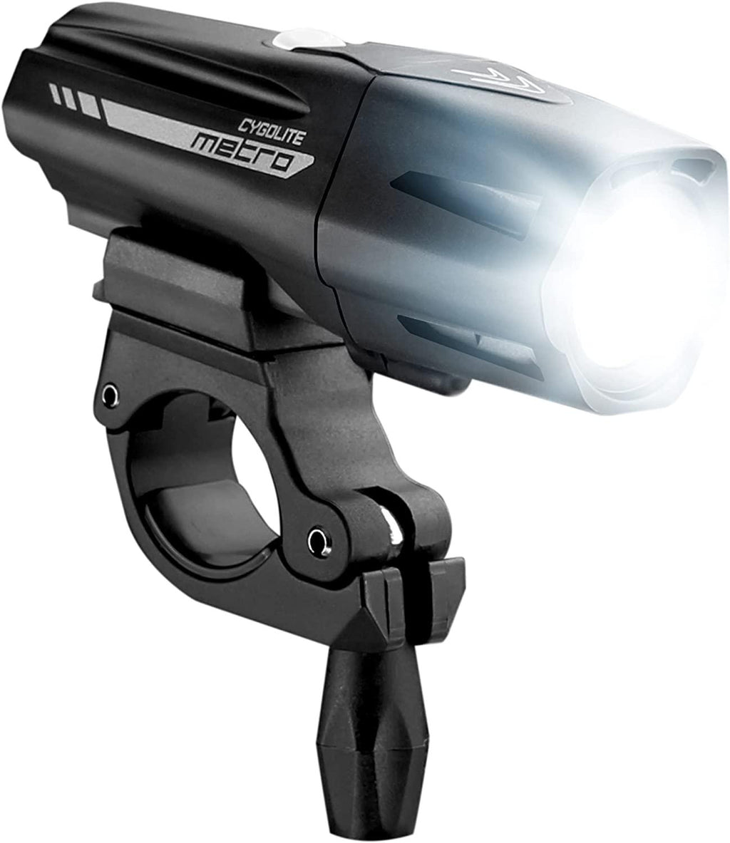 Cygolite Metro Pro – 1,100 Lumen Bike Light – 9 Night & Day Modes – Compact & Durable – IP67 Waterproof – Secured Hard Mount – USB Rechargeable Headlight – For Road, Mountain, Commuter Bicycles, Black