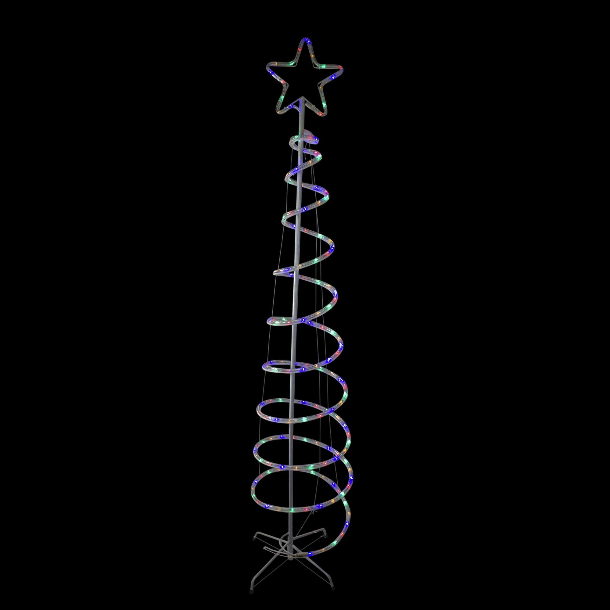 7' Pre-Lit Slim Spiral Rope Light Christmas Tree Outdoor Decor - Multicolor LED Lights
