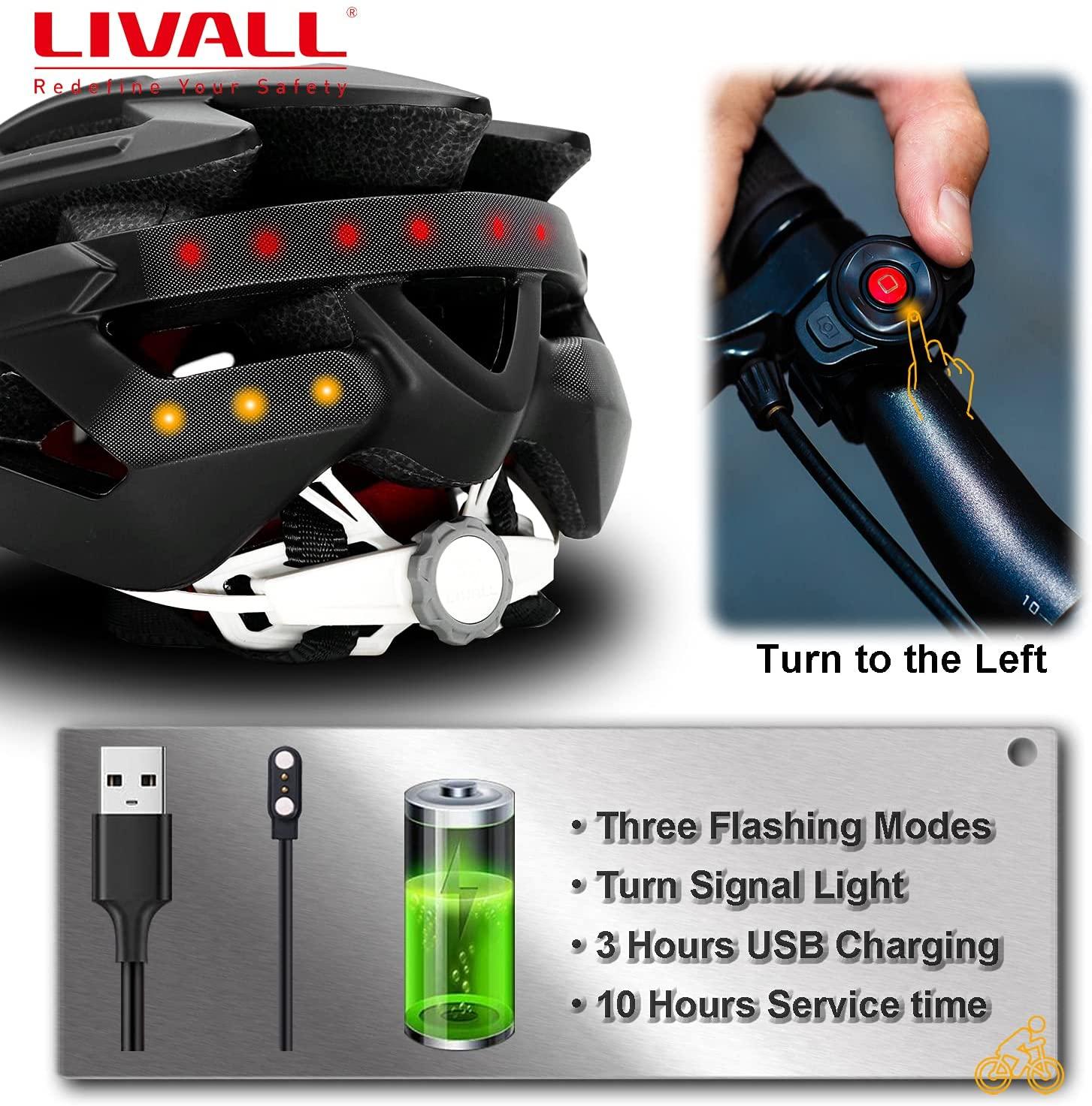 LIVALL BH60SE Adult Smart Bike Helmet with Turn Signal Light and 14 tail lights, Built-in Speaker and Microphone, Bluetooth Connection to Phone, Ultra-light and Ventilated Man and Woman Cycling Helmet
