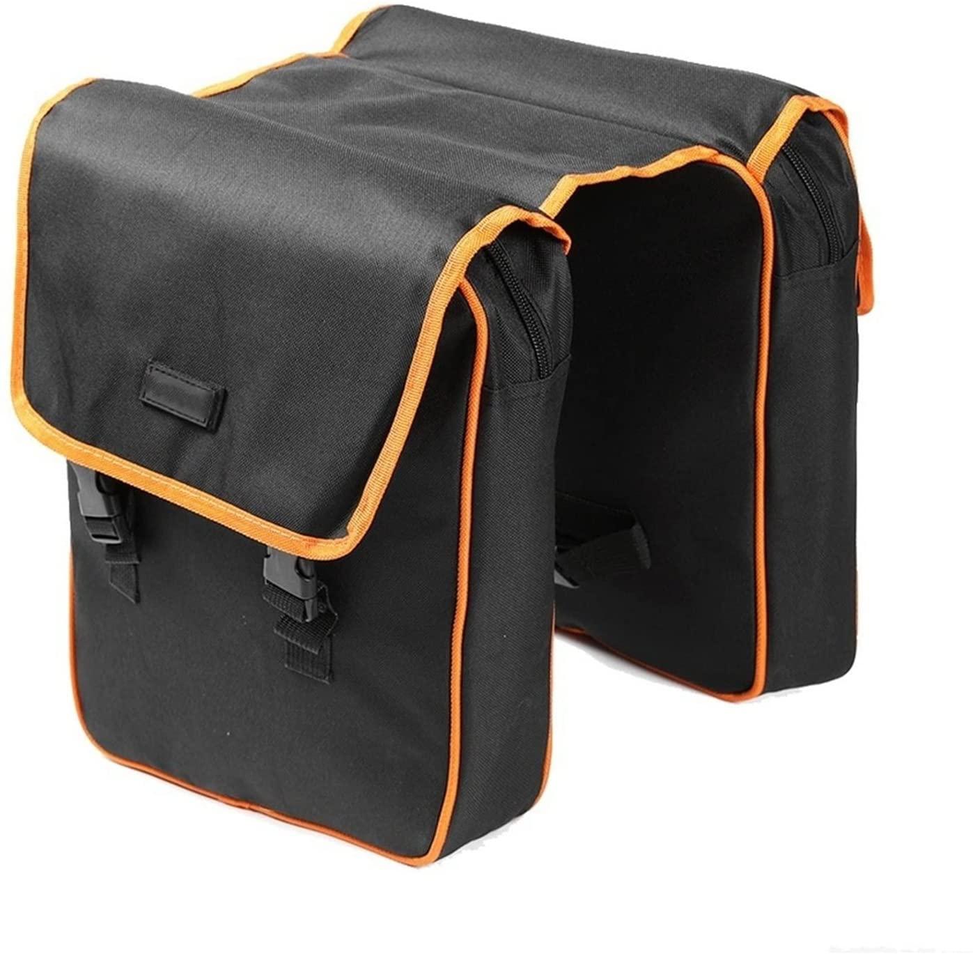 DALIZHAI777 Bike Bag Double Side Travel Bike Trunk Bag Luggage Pannier Waterproof MTB Bicycle Back Seat Carrier Bag Rear Rack Cycling Bicycle Accessories Bag Bicycle Accessories (Color : Orange)