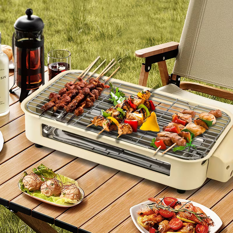 Smokeless Electric Grill | Indoor Grill with Removable Non-Stick Plate, 1700W, Portable BBQ Grill, Electric Griddle, Stainless Steel, Dishwasher Safe, Ideal for Cooking and Gifts, Perfect for Christmas