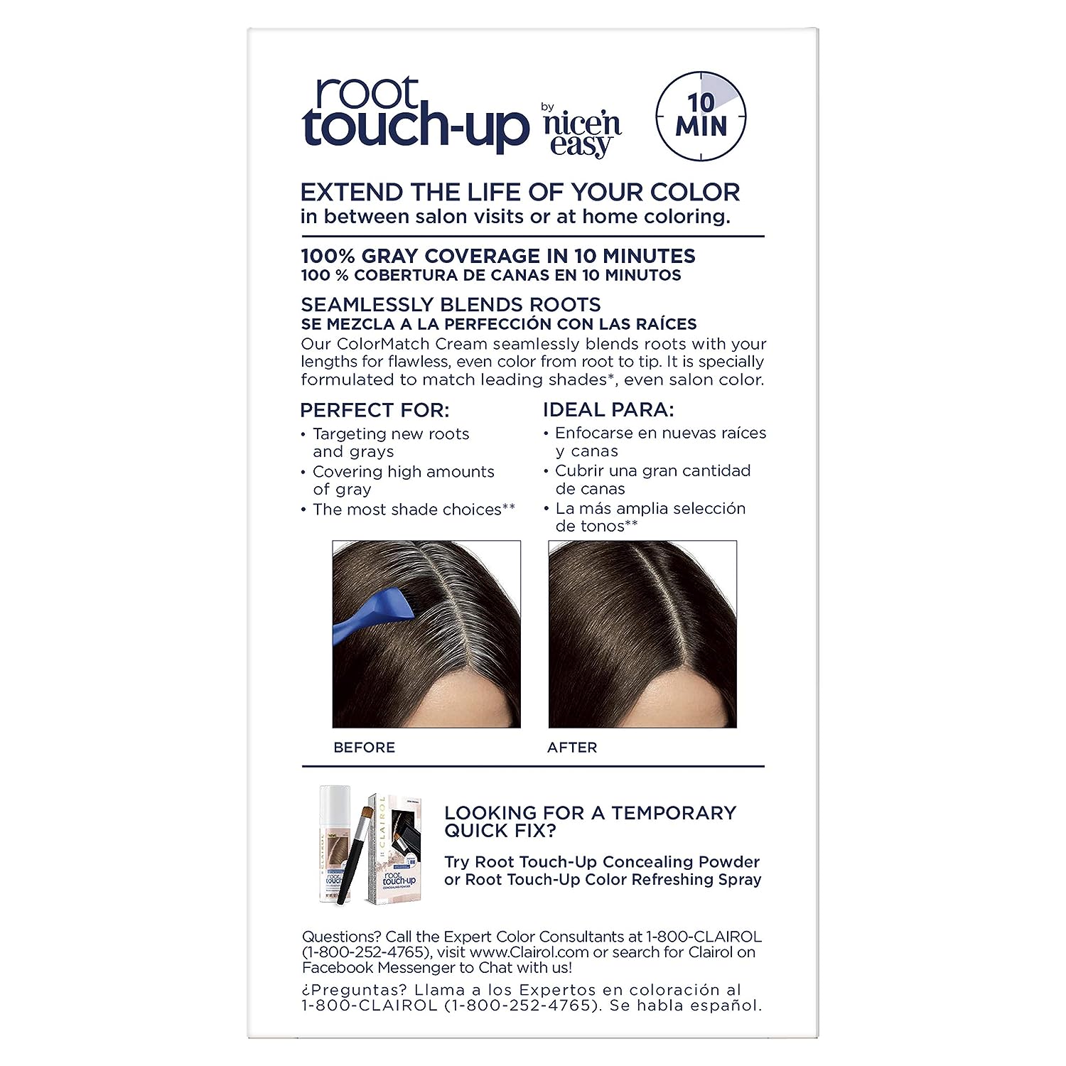 Clairol Root Touch-Up by Nice'n Easy Permanent Hair Dye, 2 Black Hair Color, (Pack of 2)