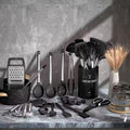 Kitchen Utensils Set-34pcs Silicone Cooking Utensils Set for Nonstick Cookware-Silicone Spatulas Set, Stainless Steel Handle-Black Kitchen Gadgets Tools, Pots And Pans Accessories, SKROAM father gift