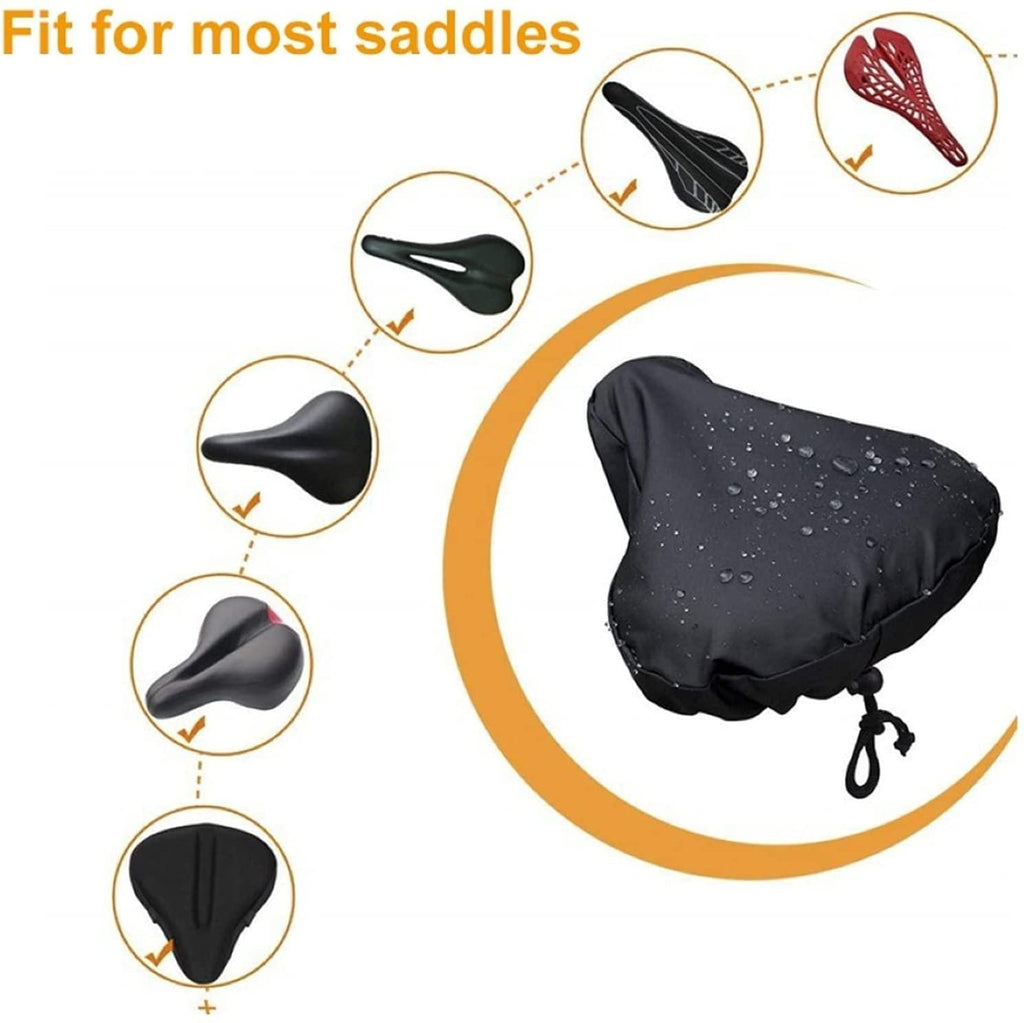 HAO BLAI Drawstring Bicycle Seat,Rain Cover MTB Bike Seat Saddle Waterproof Protective Rain Cover Guard Outdoor Cycling Accessories Suitable for Spinning Bikes
