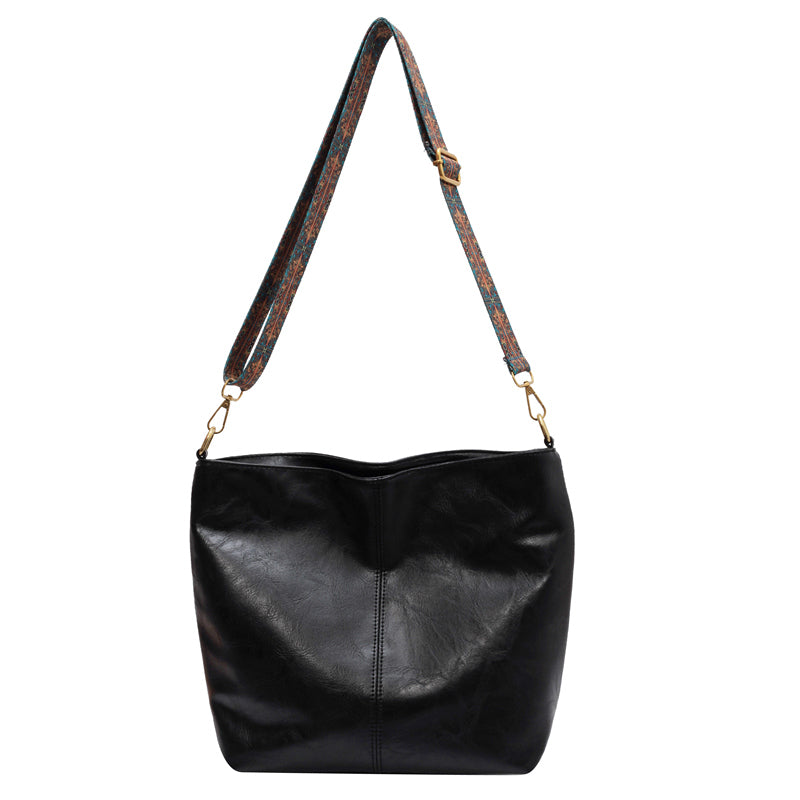 Geometric Strap Hobo Bag, LarCapacity Crossbody Bag, Women's Retro Style Shoulder Bag