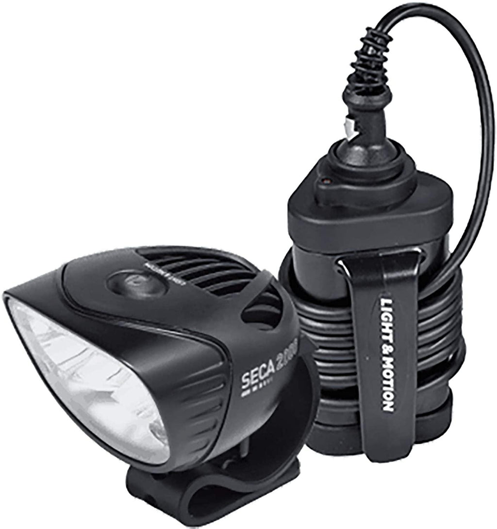 Light & Motion Seca Race 2000, Light up The Trail with 2000 lumens of Power. Patented Optics and a Combination of spot + Wide-Flood Beams Allow The Rider to Push Their Limits in Any Terrain.