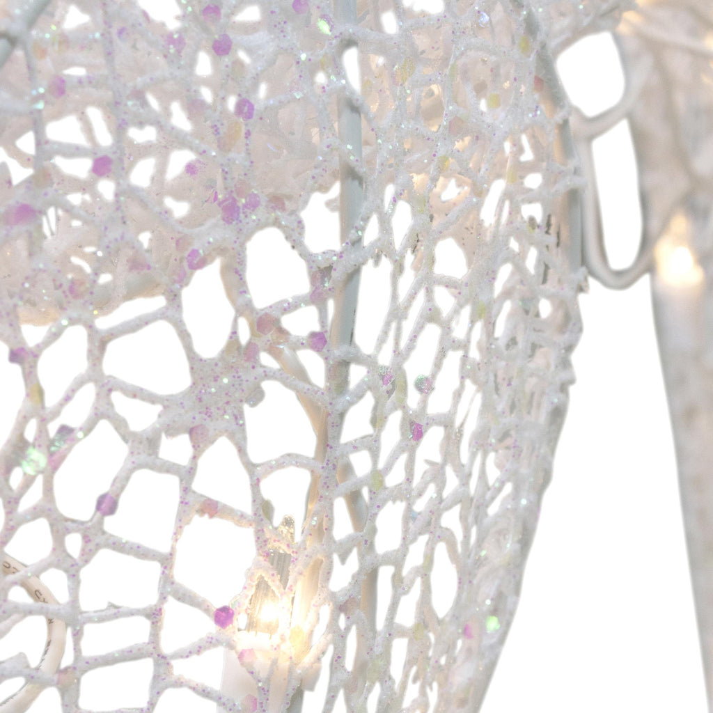 48-Inch Lighted White Mesh Buck Outdoor Christmas Decoration - Clear Lights