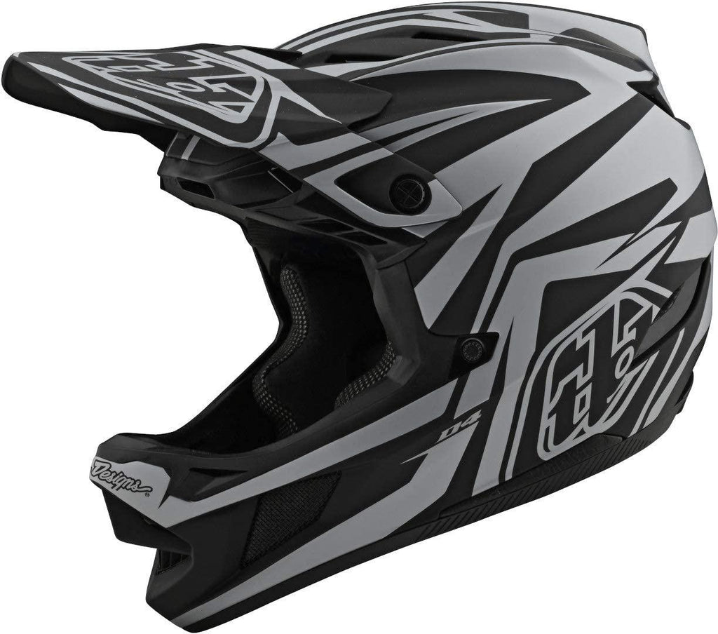 Troy Lee Designs Adult | BMX | Downhill | Mountain Bike | Full Face D4 Composite MIPS Slash Helmet (X-Small, Black/Silver)