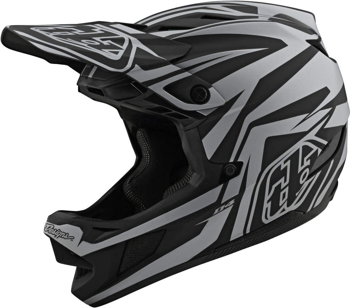 Troy Lee Designs Adult | BMX | Downhill | Mountain Bike | Full Face D4 Composite MIPS Slash Helmet (X-Small, Black/Silver)