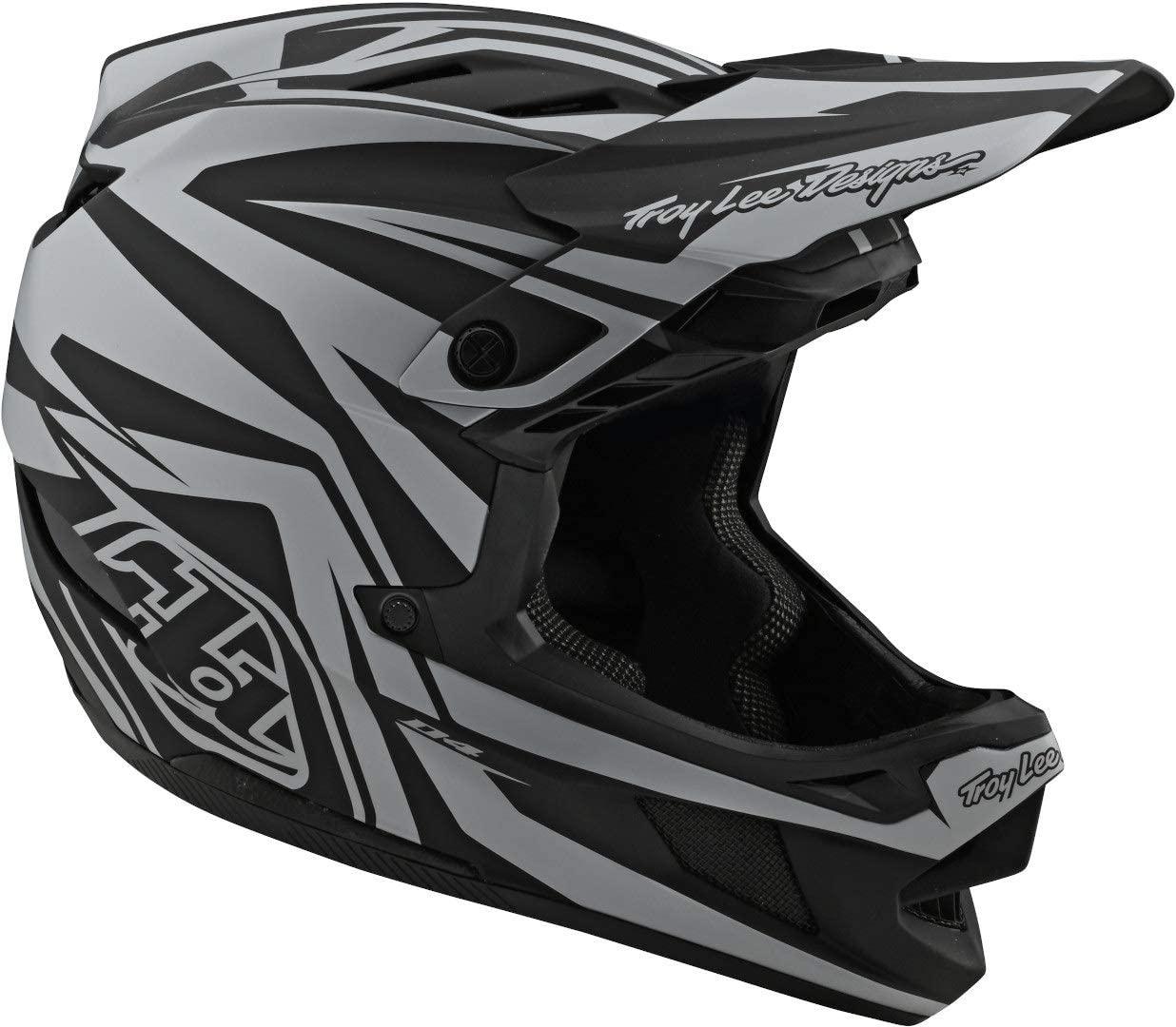 Troy Lee Designs Adult | BMX | Downhill | Mountain Bike | Full Face D4 Composite MIPS Slash Helmet (X-Small, Black/Silver)