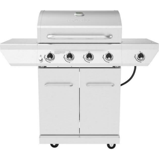 4-Burner Propane Gas Grill  Steel with Side Burner Electronic Ignition