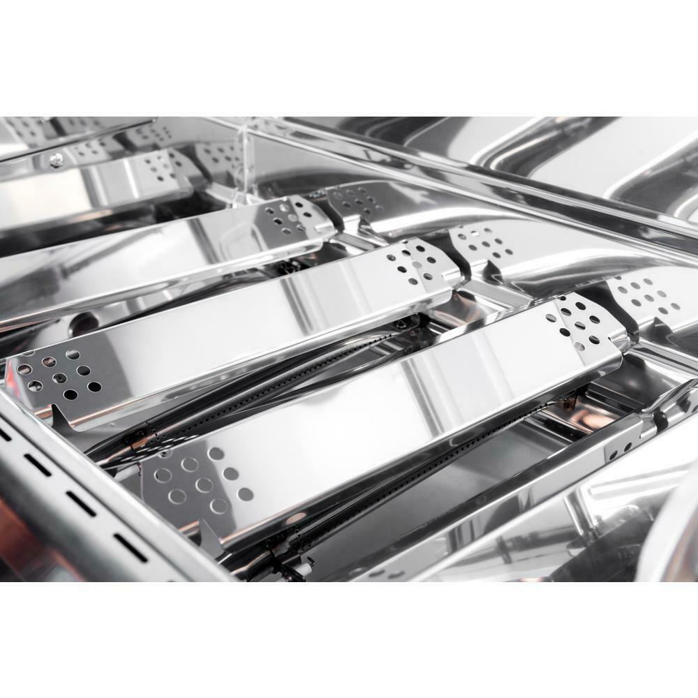 4-Burner Propane Gas Grill in  Steel with Side Burner