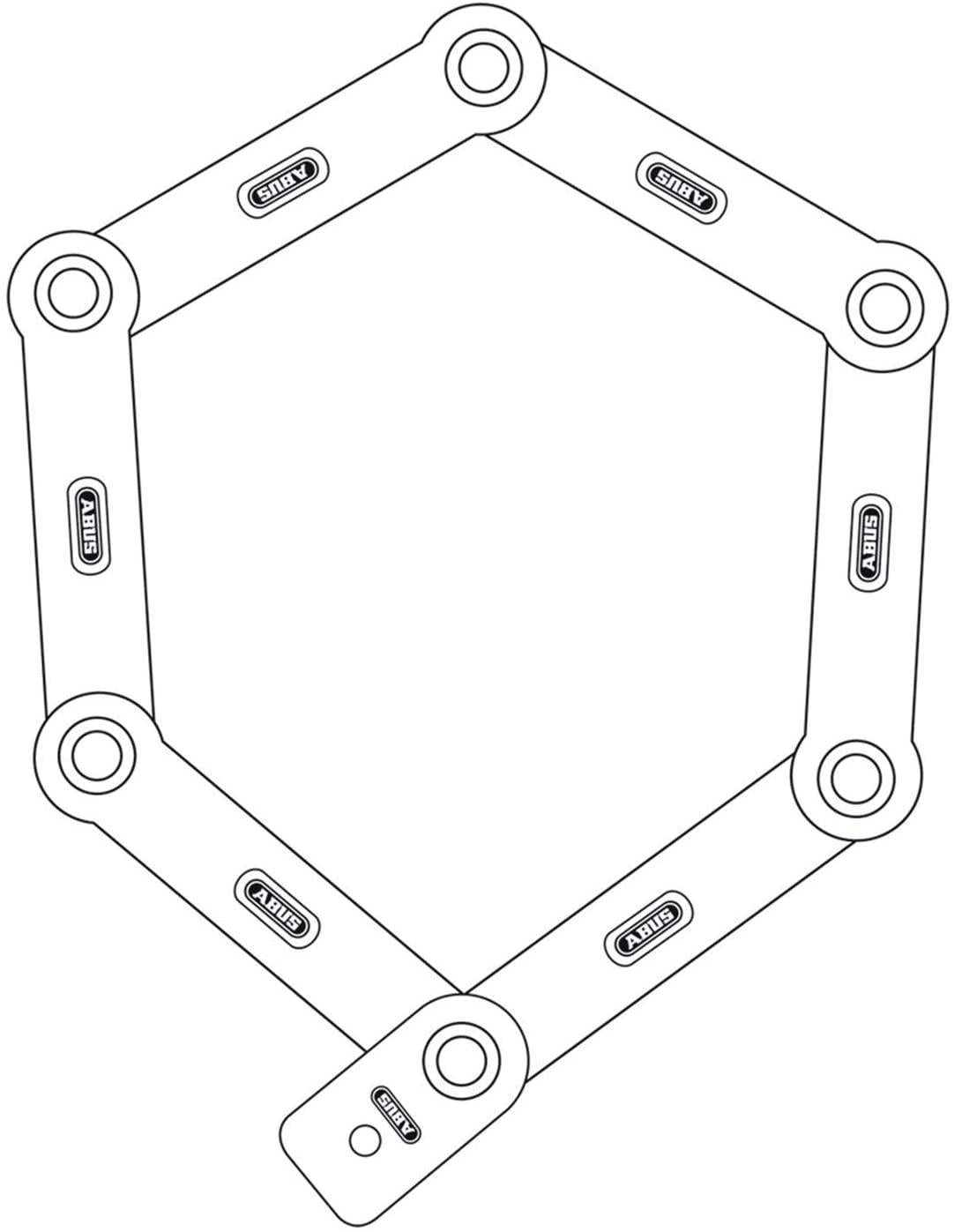 ABUS Bordo Alarm 6000A/90 White SH, 35.50 inch, Alarm Bike Lock, 78090