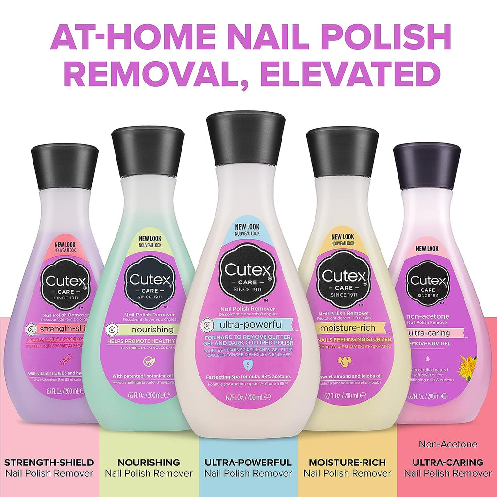 Cutex Nail Polish Remover, Strength Shield, Leaves Nails Looking Healthy, Contains Vitamins E, B5 &amp; Hydrolyzed Silk, 6.76 Fl Oz