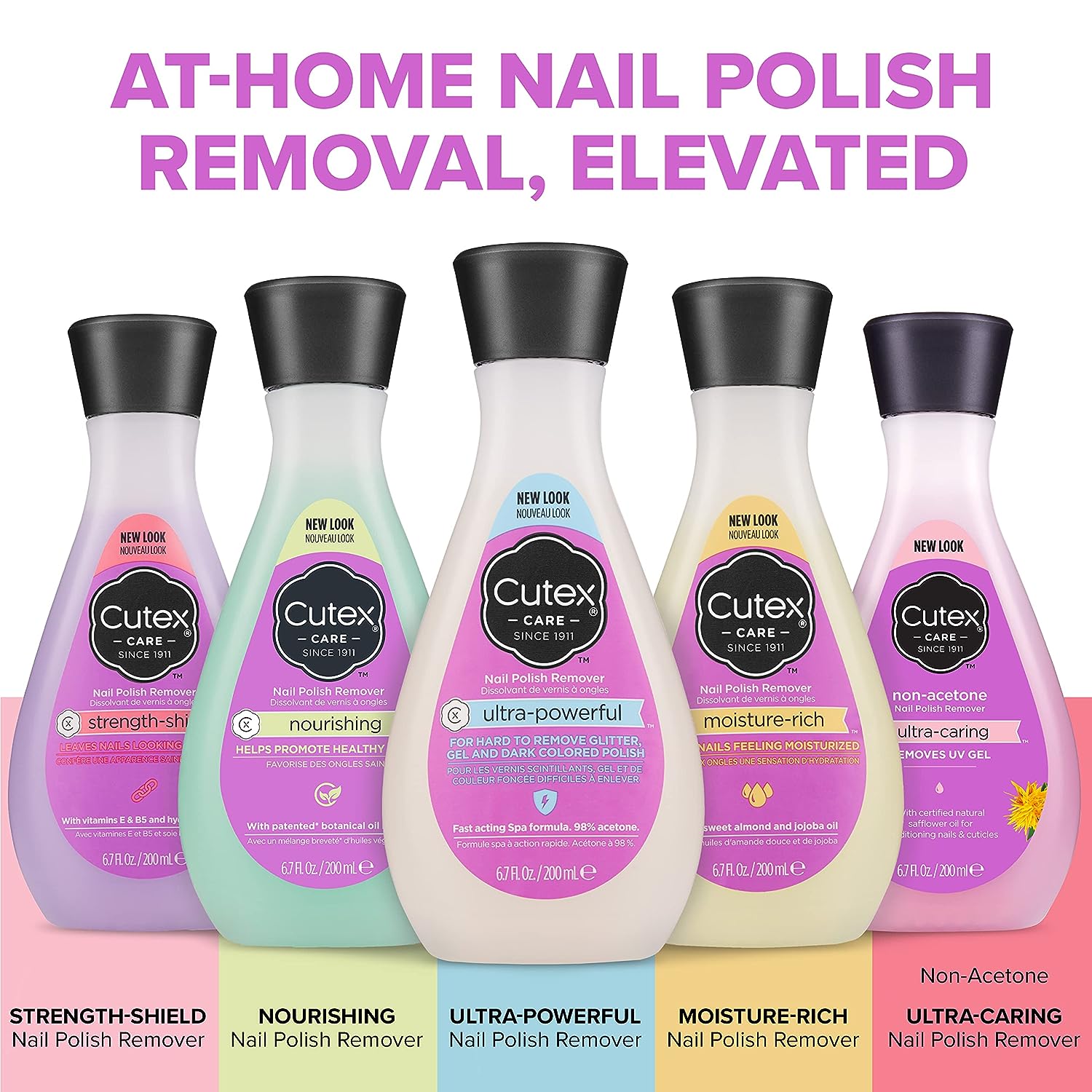 Cutex Gel Nail Polish Remover, Ultra-Powerful &amp; Removes Glitter and Dark Colored Paints, Paraben Free, 10.1 Fl Oz