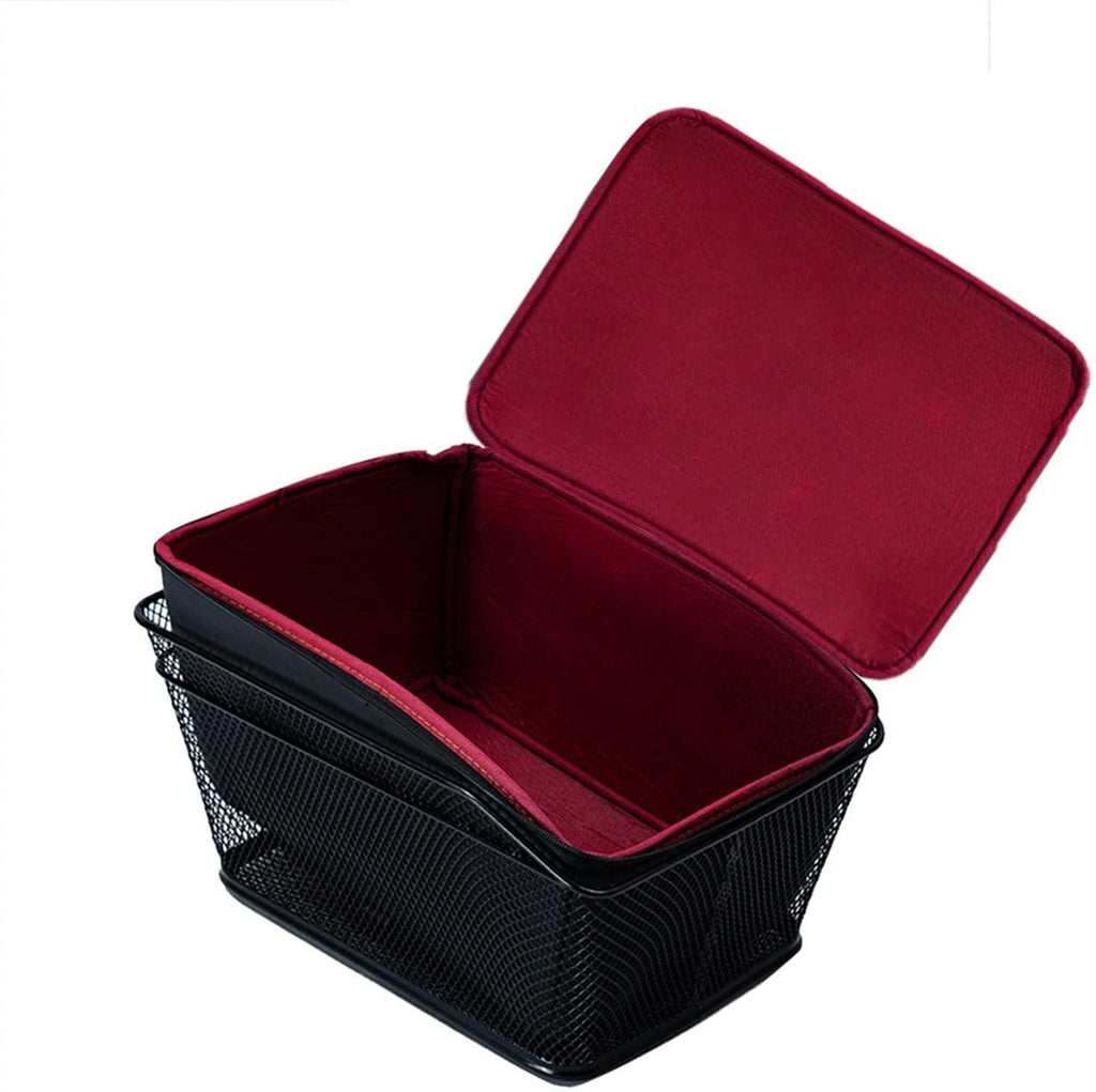 DALIZHAI777 Bike Bag Rear Bike Basket Cycling Bag Large Capacity Metal Wire Bicycle Basket with Rainproof Cover Large-Capacity Rear Seat Basket, Easy to Install, Black Bicycle Accessories