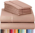 LuxClub 6 PC Queen Sheet Set Bamboo Sheets Deep Pockets 18" Eco Friendly Wrinkle Free Cooling Sheets Machine Washable Hotel Bedding Silky Soft - Pearl Pink Queen