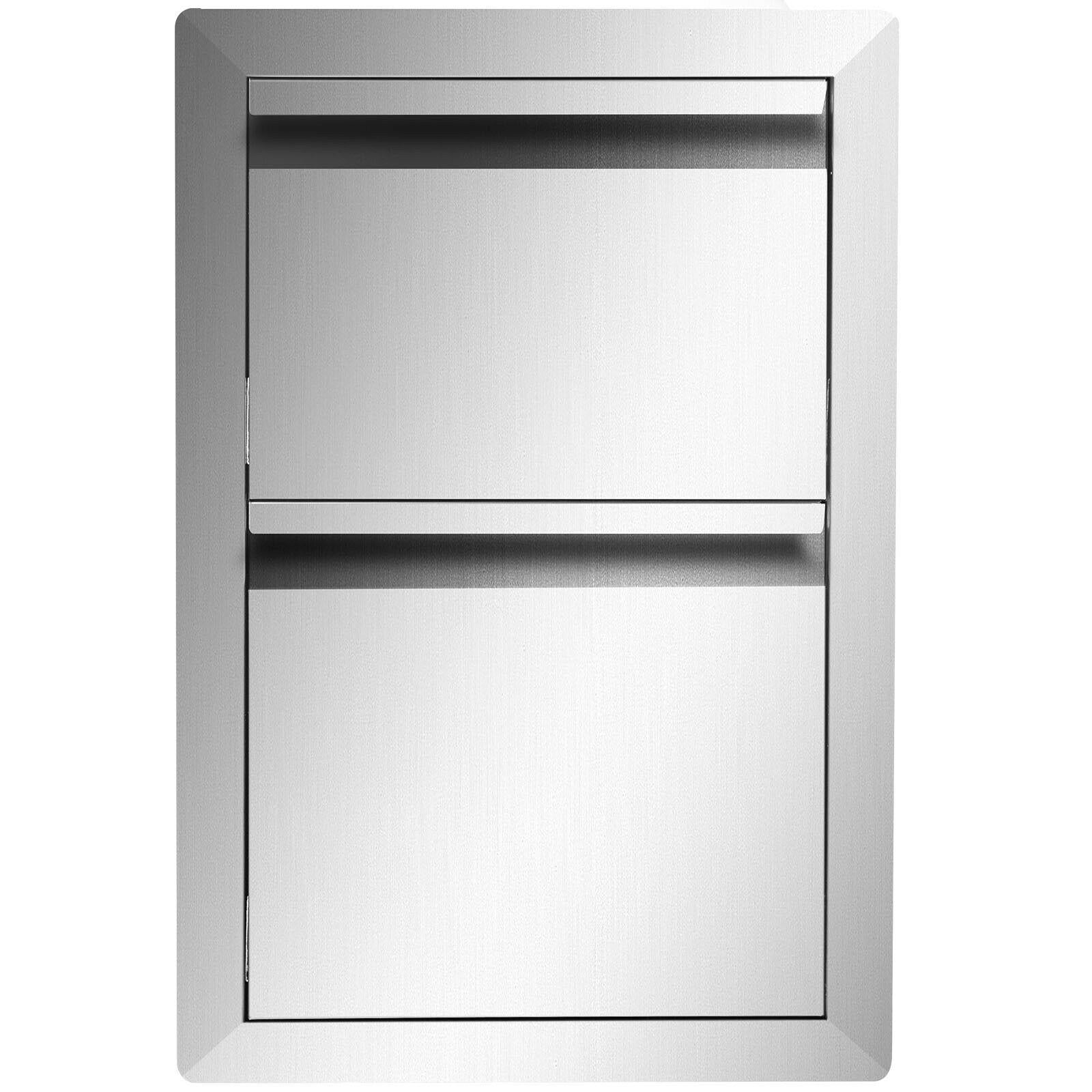 13WX20.5H Outdoor Kitchen BBQ Island Drawer  Steel Double Access Drawer