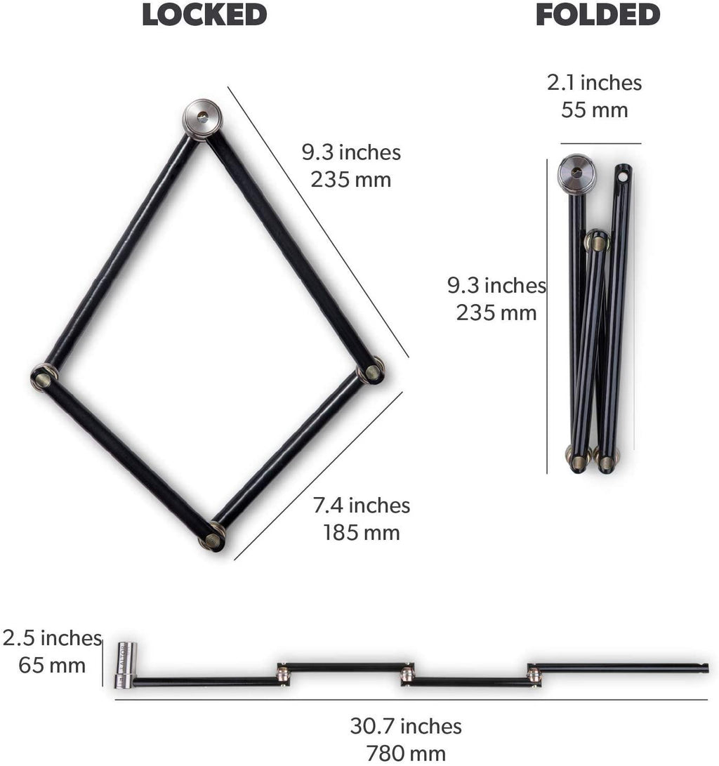 Altor Double APEX - Folding Bicycle Locks - 2 Bike Locks and 8 Keys (keyed Alike) with 2 mounts