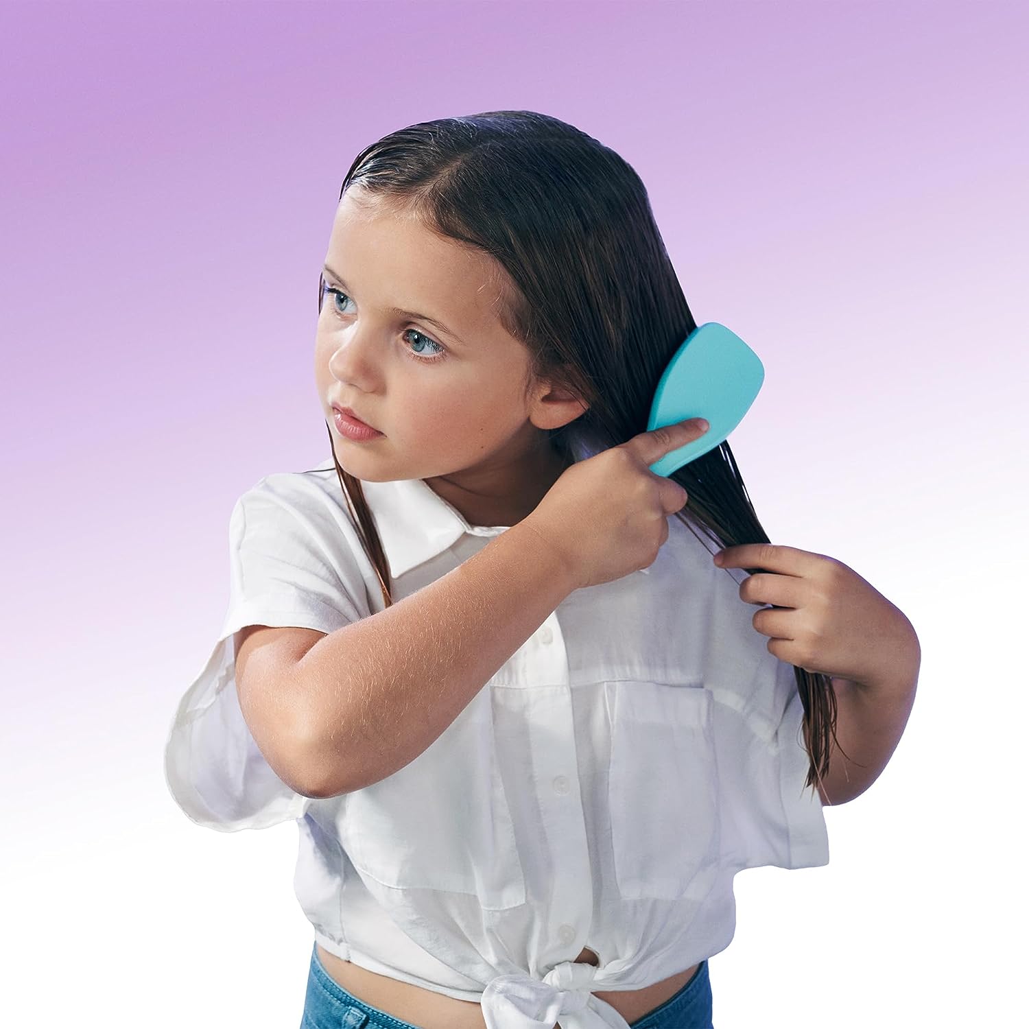 Tangle Teezer | The Mini Wet Detangler Hairbrush for Wet &amp; Dry Hair | Perfect for Kids &amp; Traveling | Eliminates Knots &amp; Reduces Breakage | Sea Green