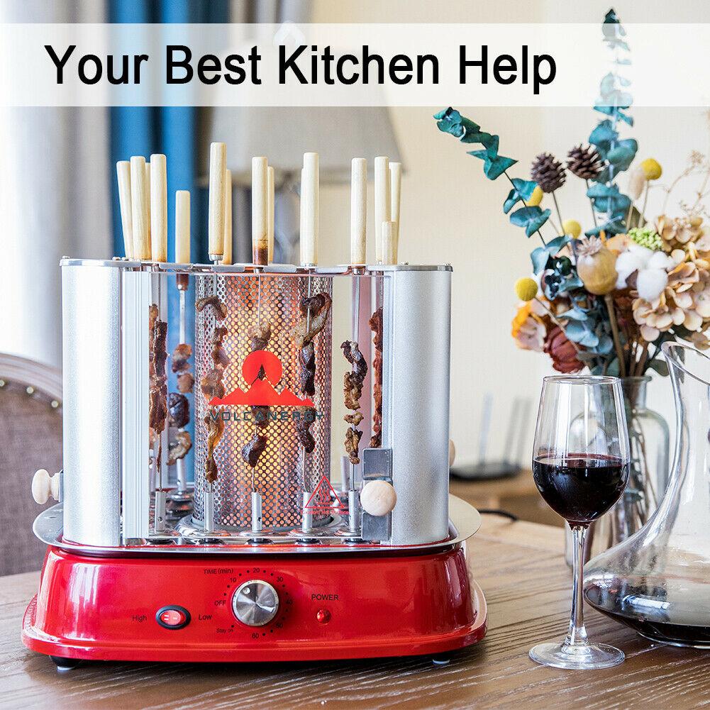 Vertical Counter Top Electric Kebab Rotating Rotisserie Oven Grill Machine USA