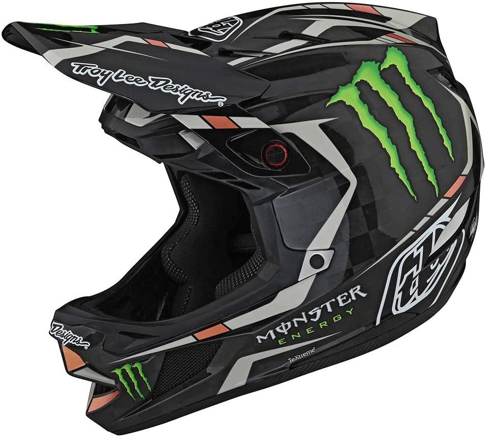 Troy Lee Designs Limited Edition Adult | BMX | Downhill | Mountain Bike D4 Carbon Monster Fairclough Helmet (Black, X-Small)