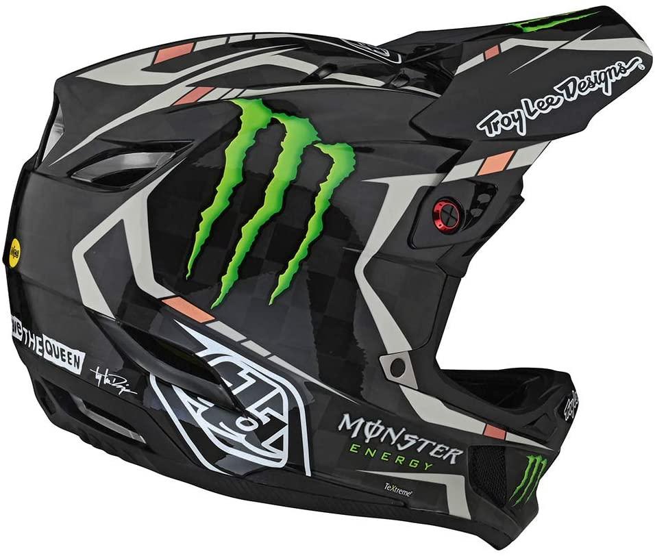 Troy Lee Designs Limited Edition Adult | BMX | Downhill | Mountain Bike D4 Carbon Monster Fairclough Helmet (Black, X-Small)