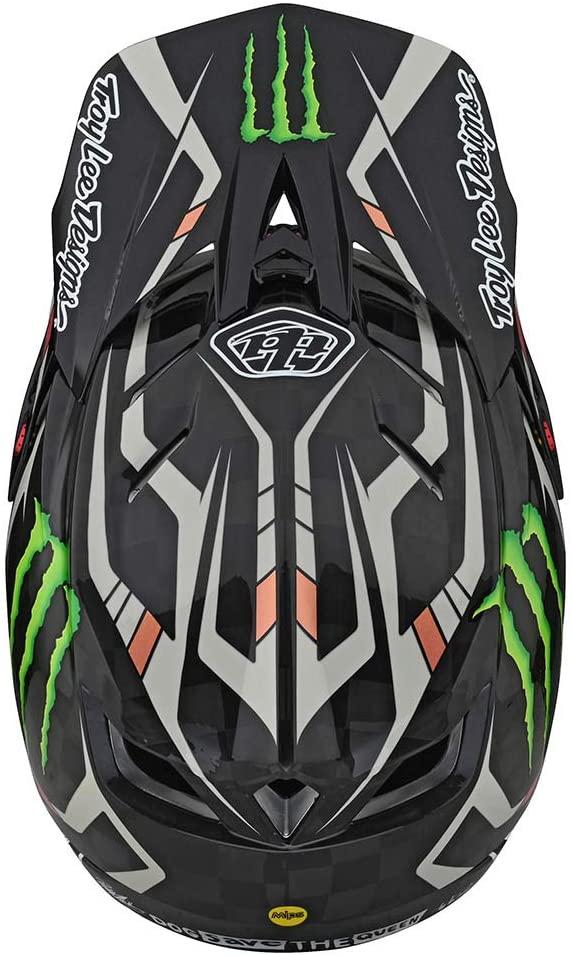 Troy Lee Designs Limited Edition Adult | BMX | Downhill | Mountain Bike D4 Carbon Monster Fairclough Helmet (Black, X-Small)