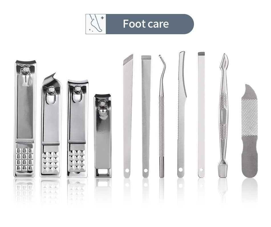 Nail Clipper Set 11/26pcs Set Manicure Set  Anti Splash Fingernail Cutter  Steel Nail Scissor Cuticle Tools