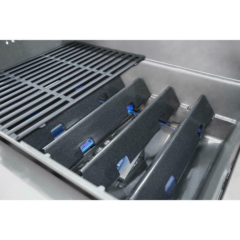 Propane Gas Grill 3-Burner  Steel Warming Rack 2-Wheels Black