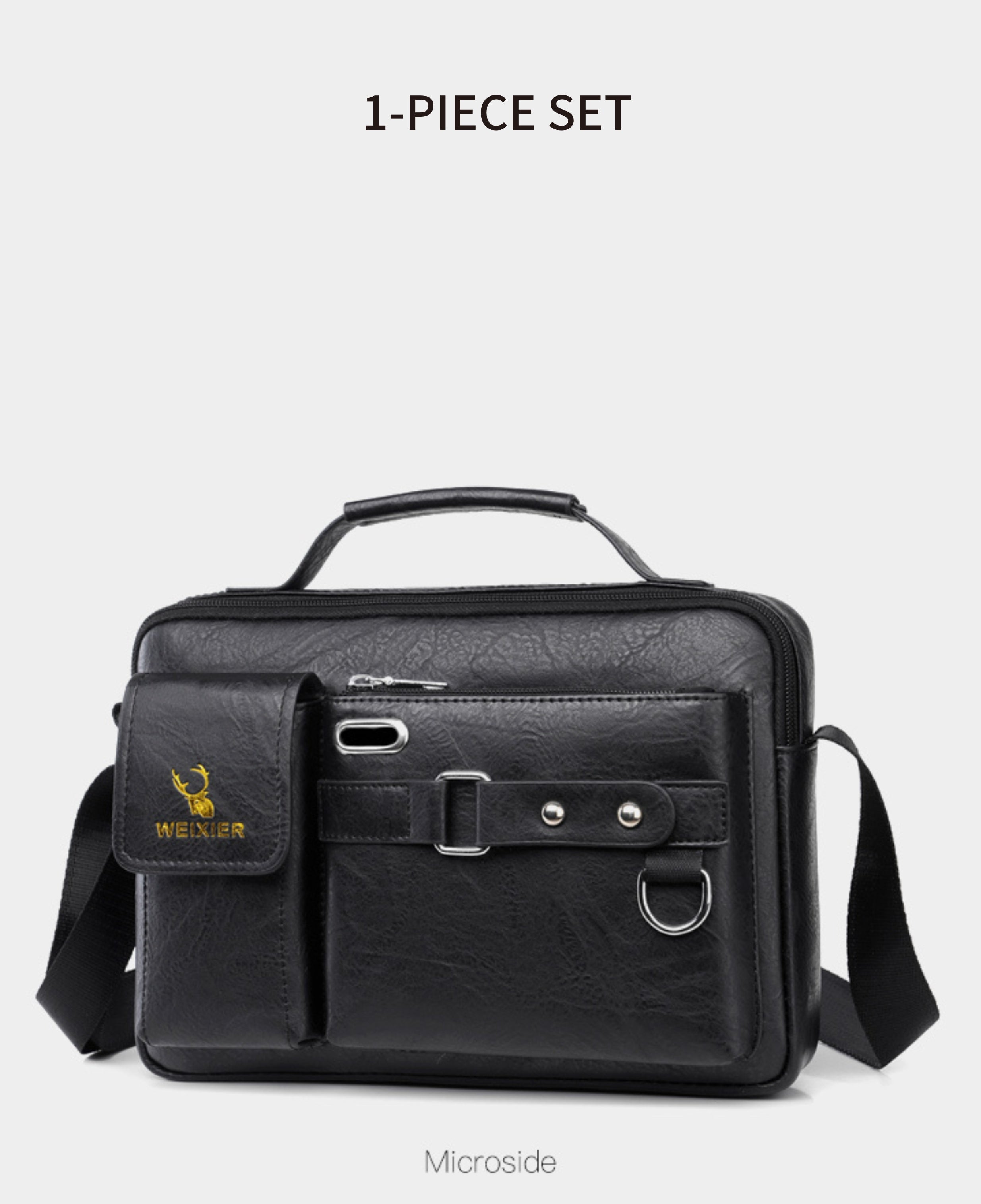 【WEIXIER】 Men's PU Material Crossbody Bag Men's Business Crossbody Bag Portable Shoulder Bag Casual Bag Men's Bag Gift For Father /Anniversary