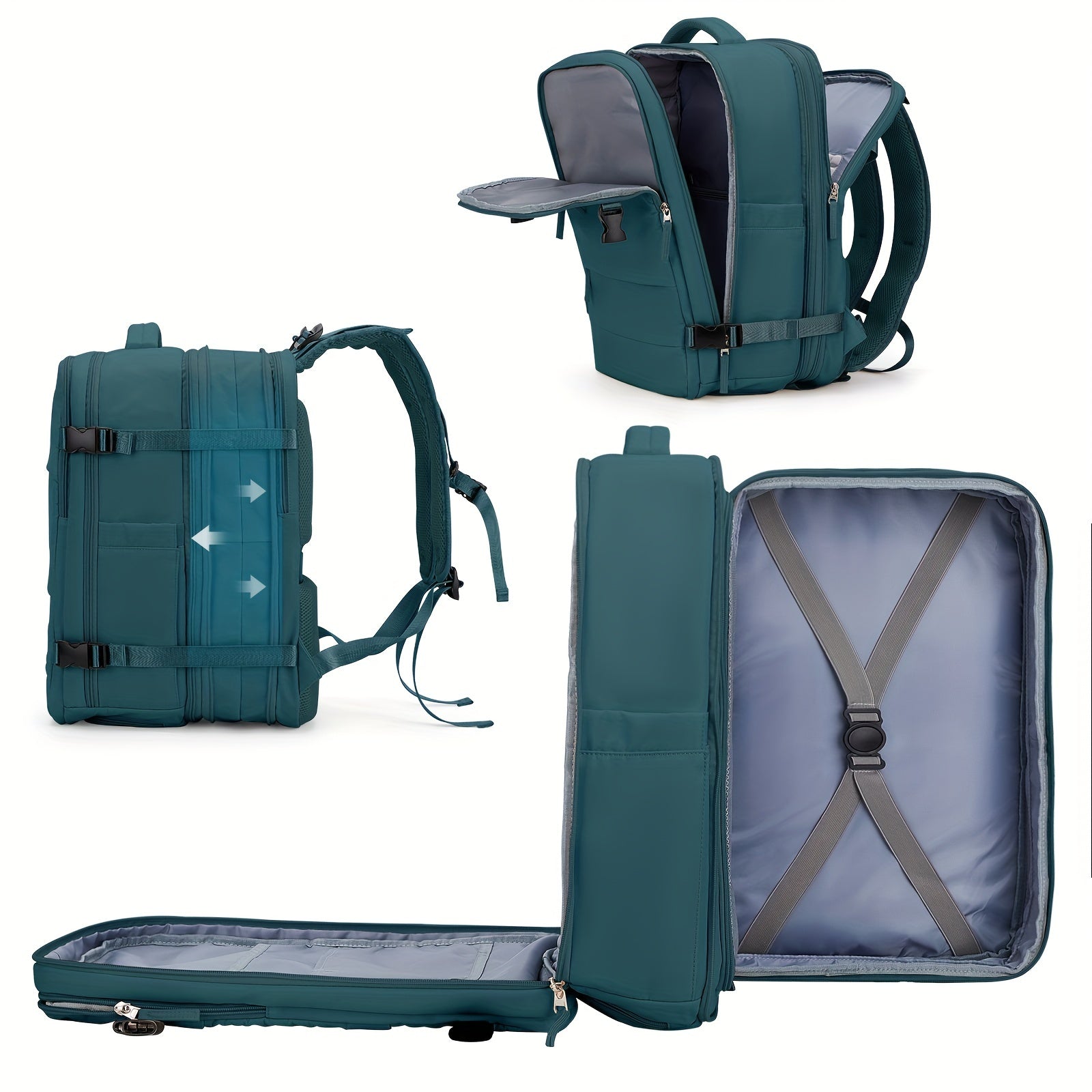 LarTravel Backpack, Carry On Backpack, HiBackpack, Waterproof Outdoor Sports Rucksack, Casual Daypack, School Bag, Fit 14 Inch Laptop With USB Charging Port &amp; Shoes Compartment