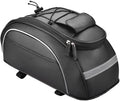 DALIZHAI777 Bike Bag Waterproof Cycling Insulated Cooler Bag MTB Bike Leather Trunk Bag Rear Rack Bag Storage Luggage Carrier Bag Pannier Case for Bicycle Bicycle Accessories (Color : Black)