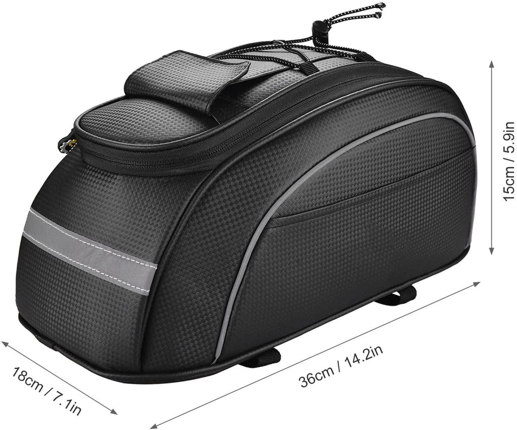 DALIZHAI777 Bike Bag Waterproof Cycling Insulated Cooler Bag MTB Bike Leather Trunk Bag Rear Rack Bag Storage Luggage Carrier Bag Pannier Case for Bicycle Bicycle Accessories (Color : Black)