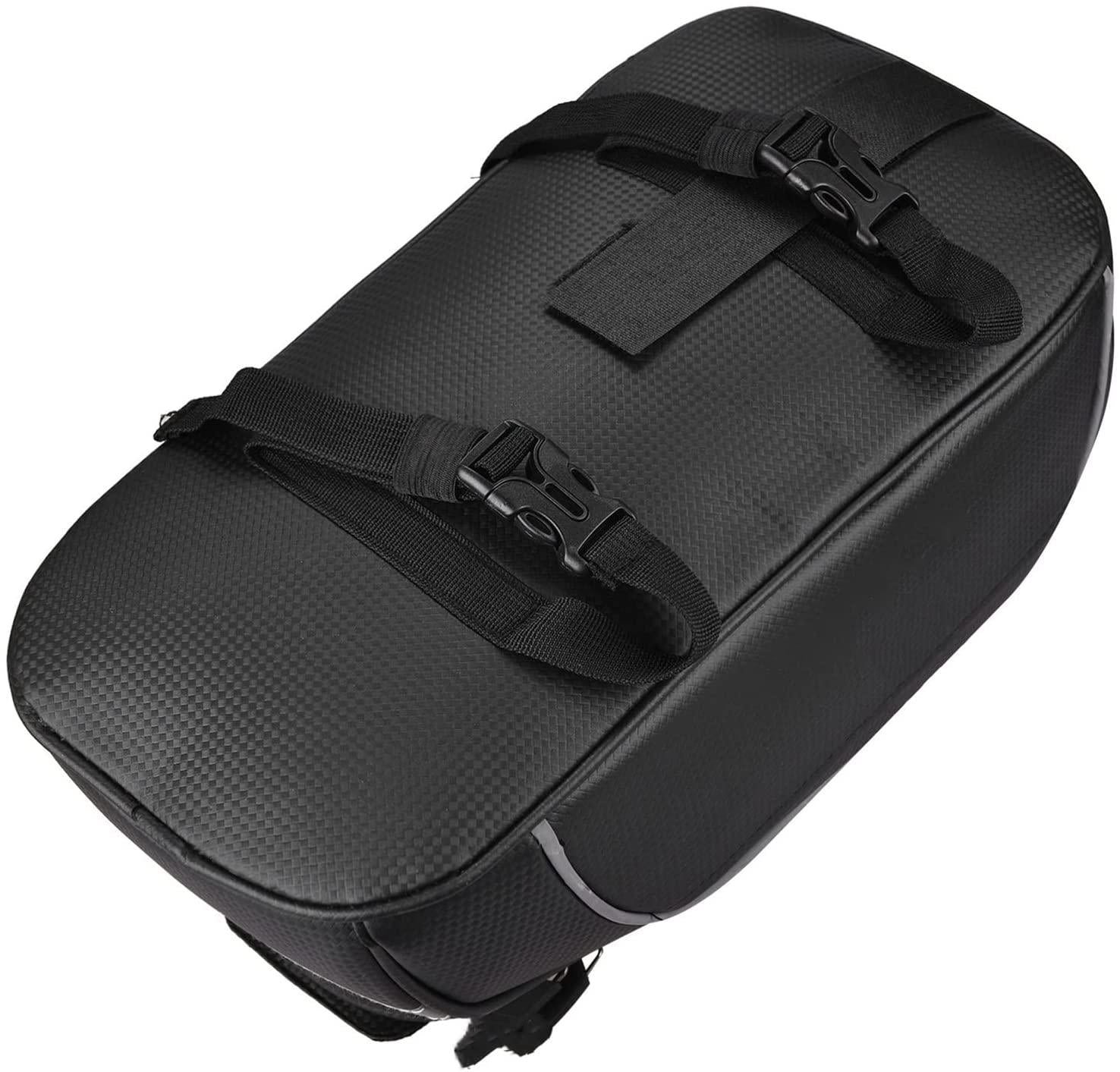 DALIZHAI777 Bike Bag Waterproof Cycling Insulated Cooler Bag MTB Bike Leather Trunk Bag Rear Rack Bag Storage Luggage Carrier Bag Pannier Case for Bicycle Bicycle Accessories (Color : Black)