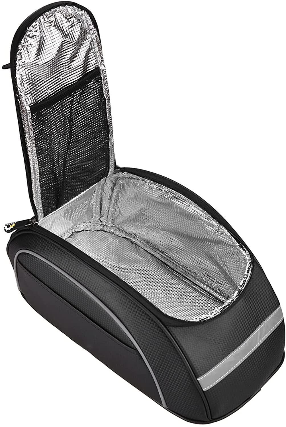 DALIZHAI777 Bike Bag Waterproof Cycling Insulated Cooler Bag MTB Bike Leather Trunk Bag Rear Rack Bag Storage Luggage Carrier Bag Pannier Case for Bicycle Bicycle Accessories (Color : Black)