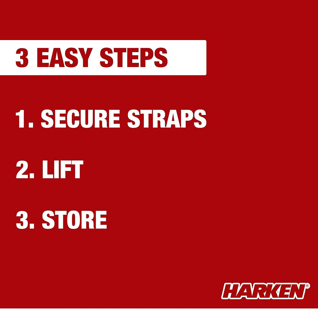 HARKEN - Hardtop Overhead GaraStoraHoist for Jeep Wrangler and Ford Bronco, Self-Leveling, Safe Anti-Drop System, Easy One-Person Operation, (Bonus T Knobs for  Hard Top Removal)
