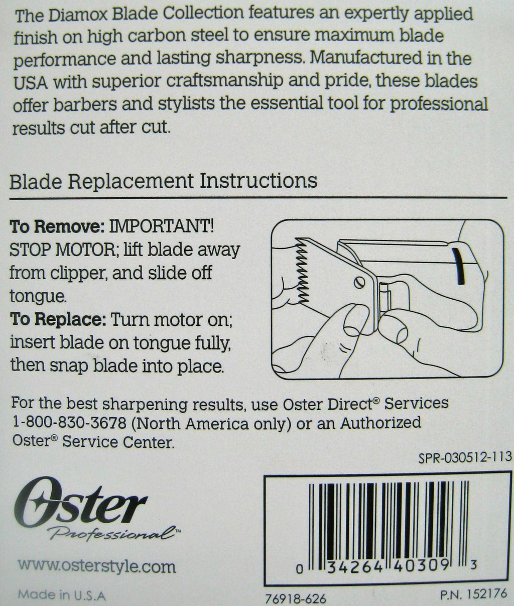 Oster  / Classic 76 Black Diamox Detachable Clipper Replacement Blade NEW!