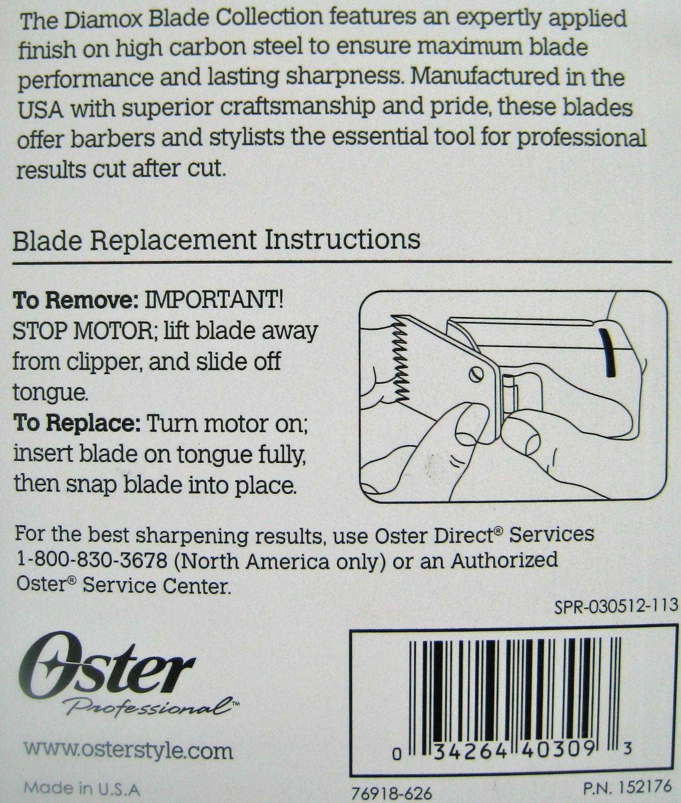 Oster  / Classic 76 Black Diamox Detachable Clipper Replacement Blade NEW!