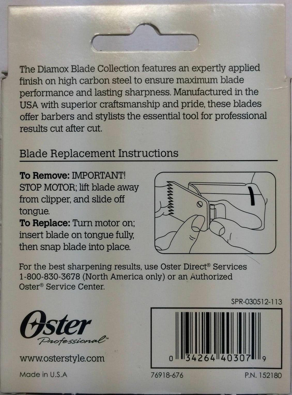 Oster  / Classic 76 Black Diamox Detachable Clipper Replacement Blade NEW!