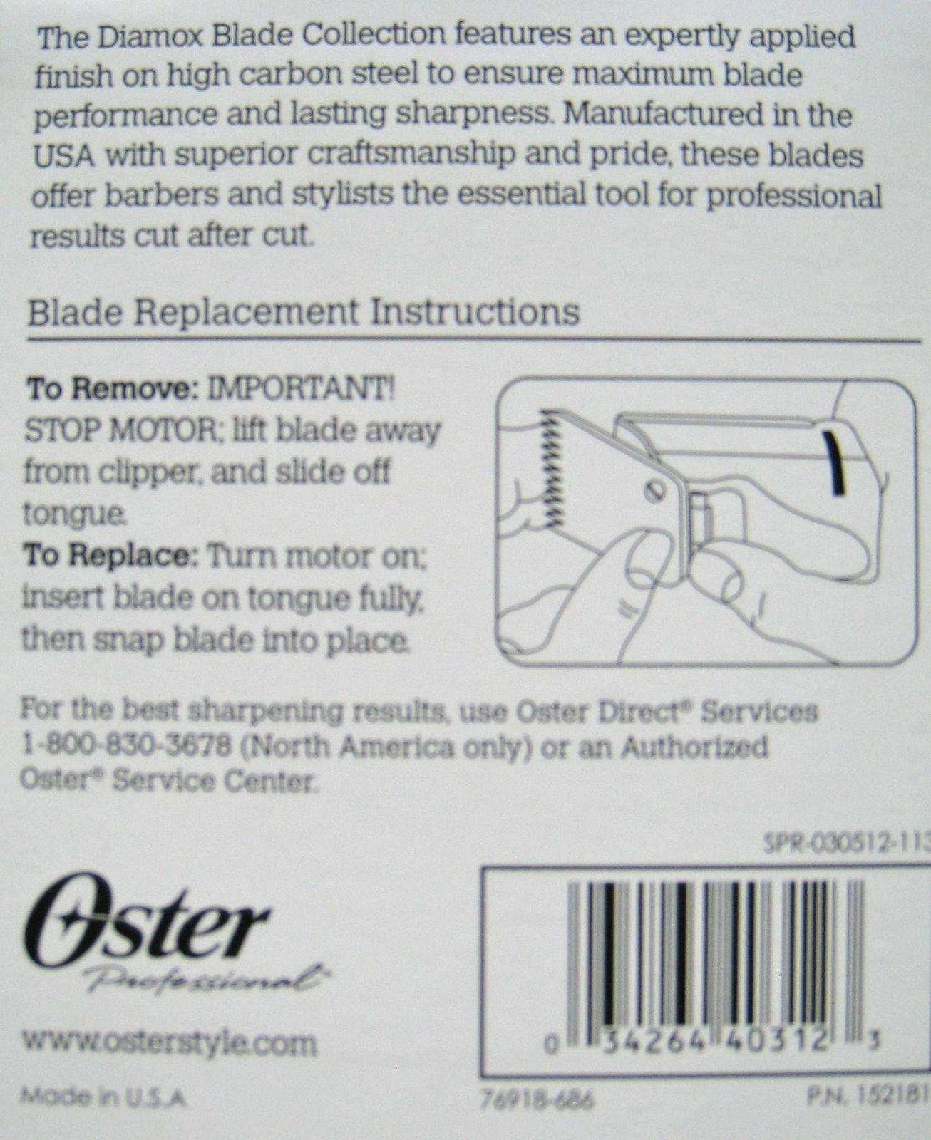 Oster  / Classic 76 Black Diamox Detachable Clipper Replacement Blade NEW!