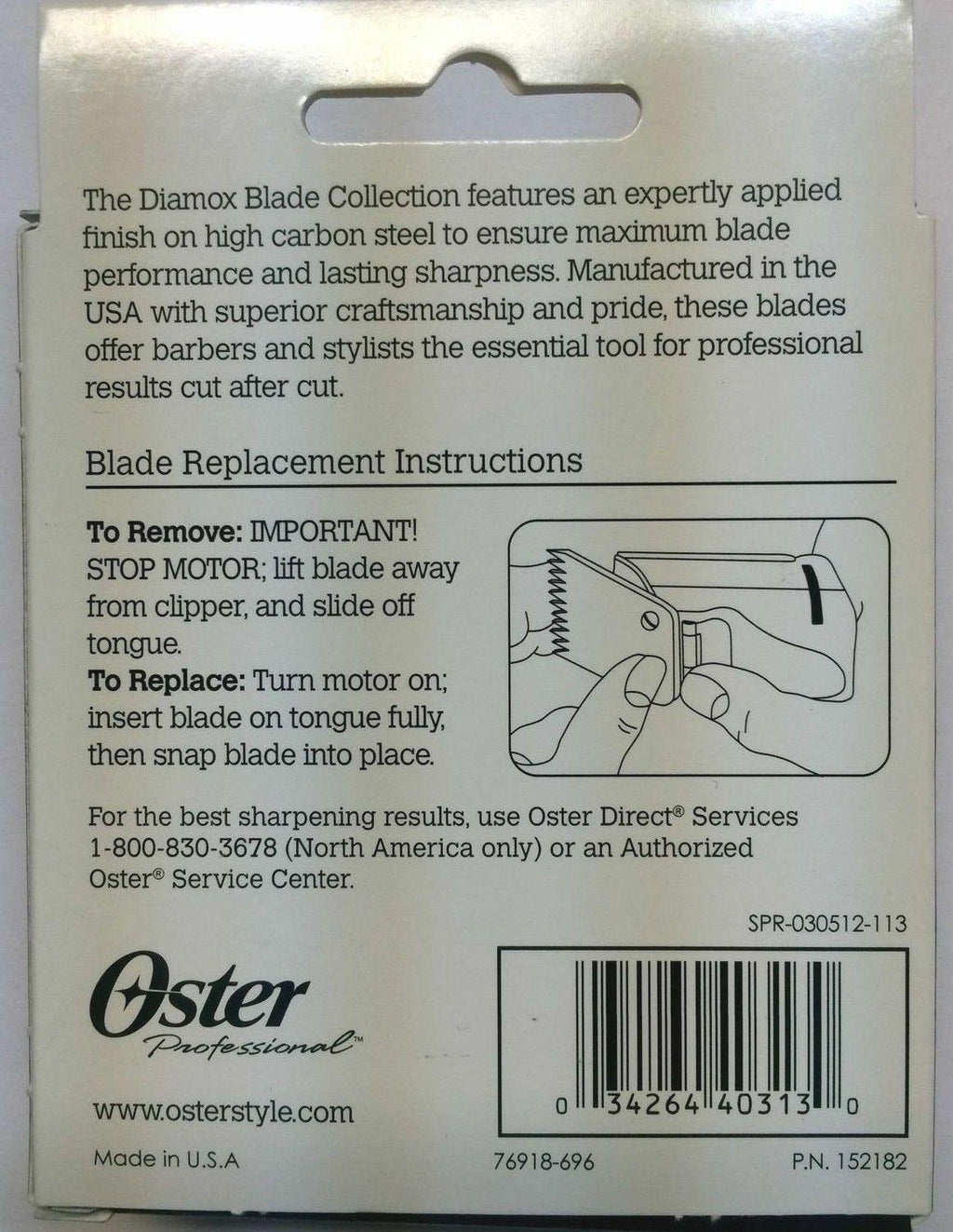 Oster  / Classic 76 Black Diamox Detachable Clipper Replacement Blade NEW!