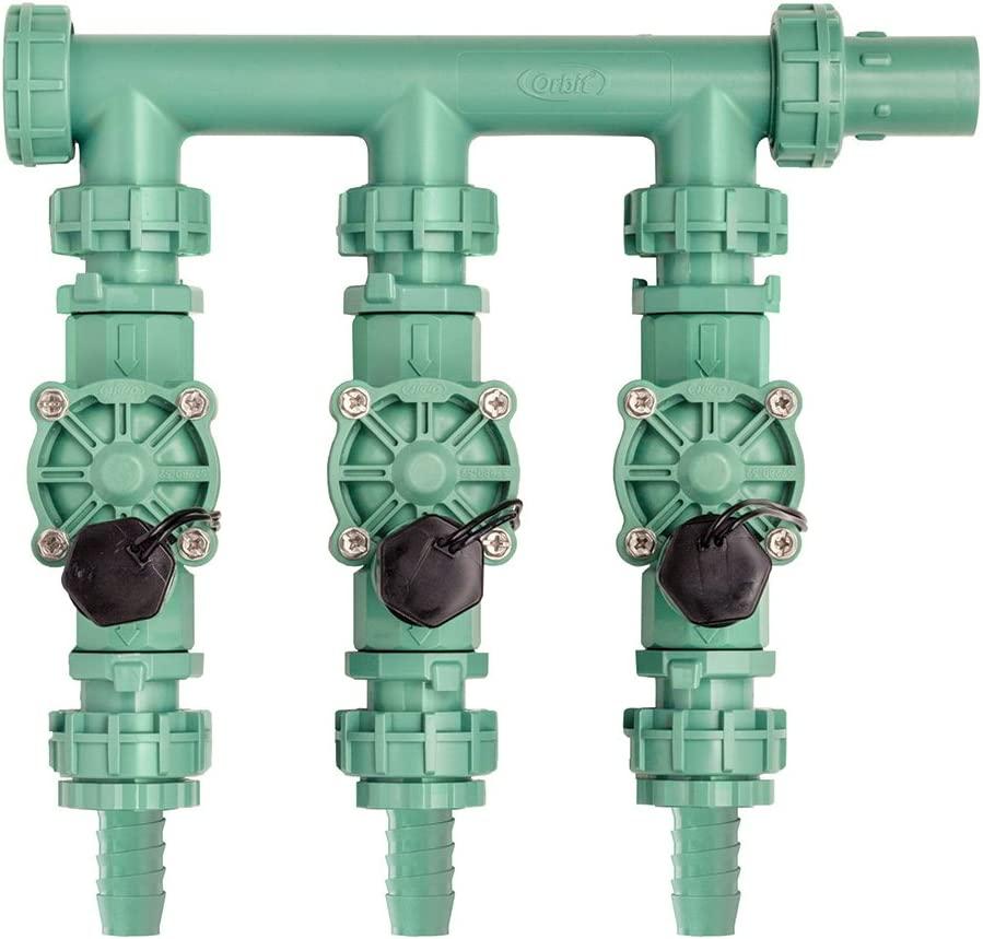 Orbit 91207 3-Valve Preassembled Manifold, Poly Pipe