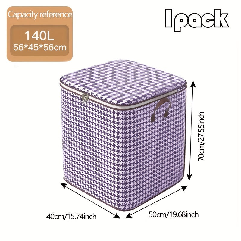 180-liter Houndstooth Bag Clothes LarCapacity Household Quilt Bag Moving Bag PacMoisture-proof Bag For PacClothes
