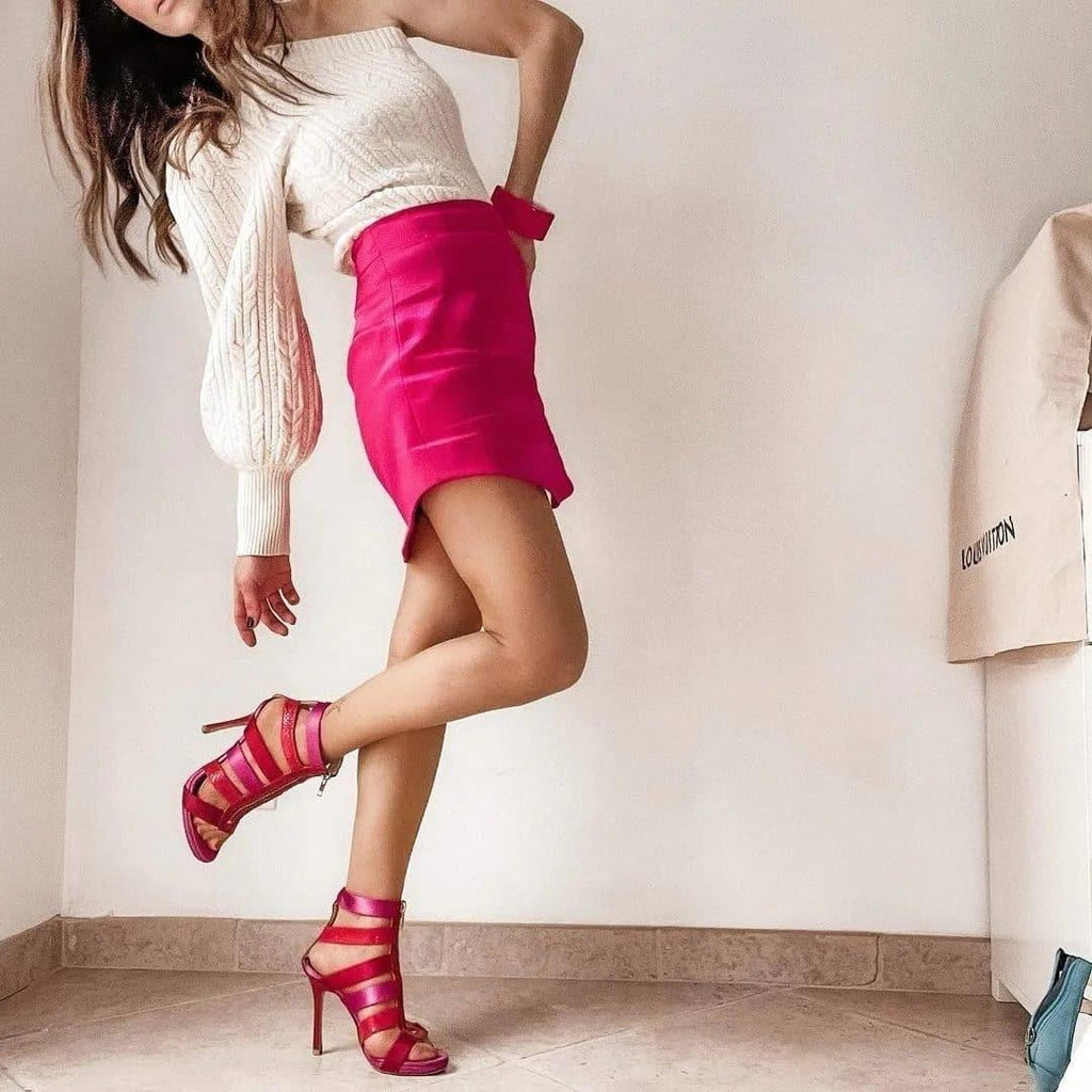 high waist slim elegant mini skirt