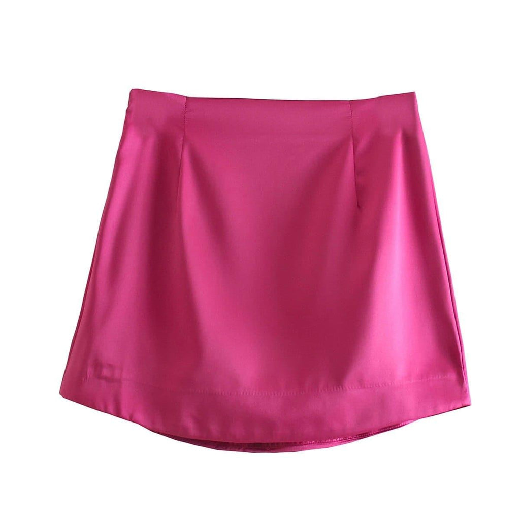high waist slim elegant mini skirt
