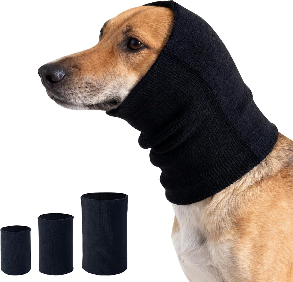 3Pack Dog Calming Hoodie for Small Medium Large Dogs High Elastic Pet Anxiety Relief Ear Wrap Cat Calming Collar Noise Reduce Protection for Fireworks,Thunder,Force Drying (Grey)