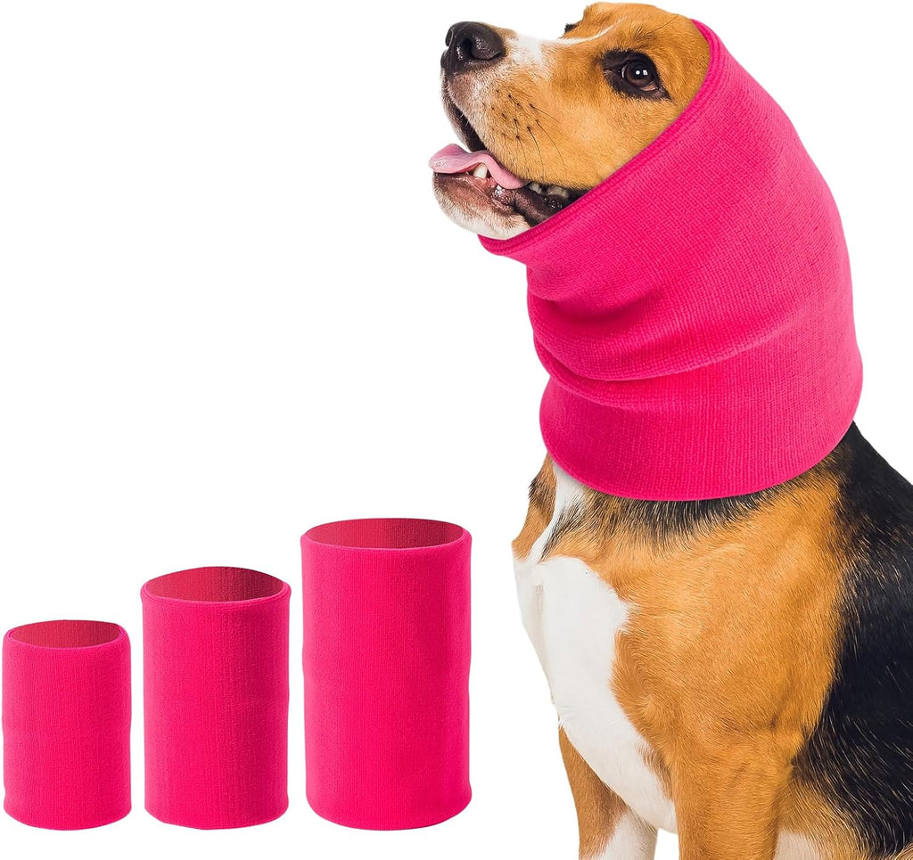 3Pack Dog Calming Hoodie for Small Medium Large Dogs High Elastic Pet Anxiety Relief Ear Wrap Cat Calming Collar Noise Reduce Protection for Fireworks,Thunder,Force Drying (Grey)