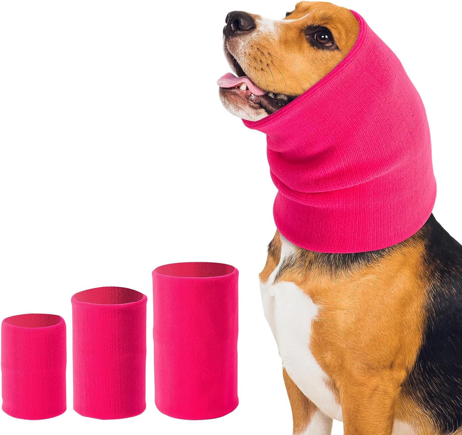 3Pack Dog Calming Hoodie for Small Medium Large Dogs High Elastic Pet Anxiety Relief Ear Wrap Cat Calming Collar Noise Reduce Protection for Fireworks,Thunder,Force Drying (Grey)