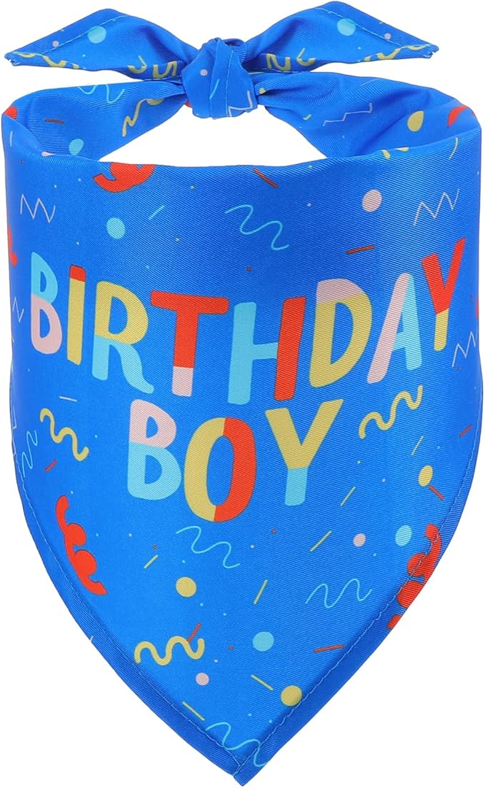 Birthday Boy Dog Bandana, 1PCS Birthday Dog Bandana Printed Triangle Scarf, for Puppy Large Medium Dogs Party Supplies